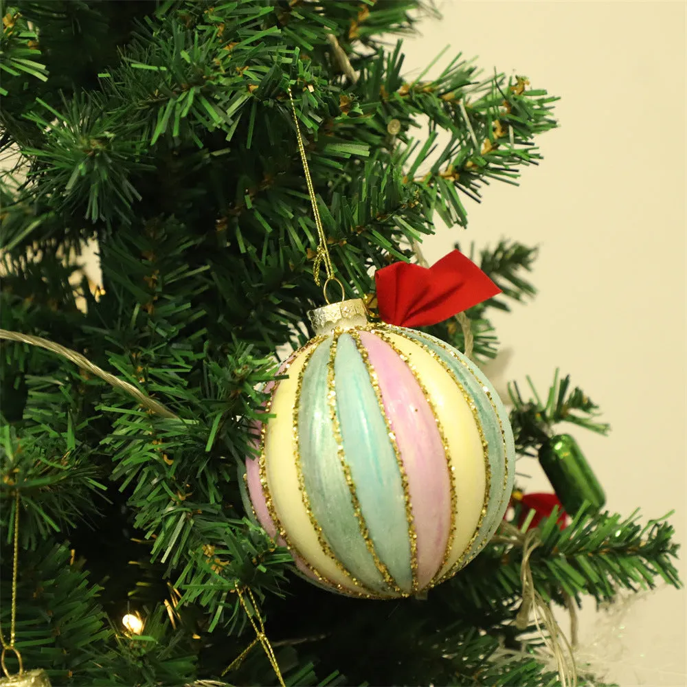 D10CM old silver painted glass Christmas ball pendant with grinding defect, three colour options