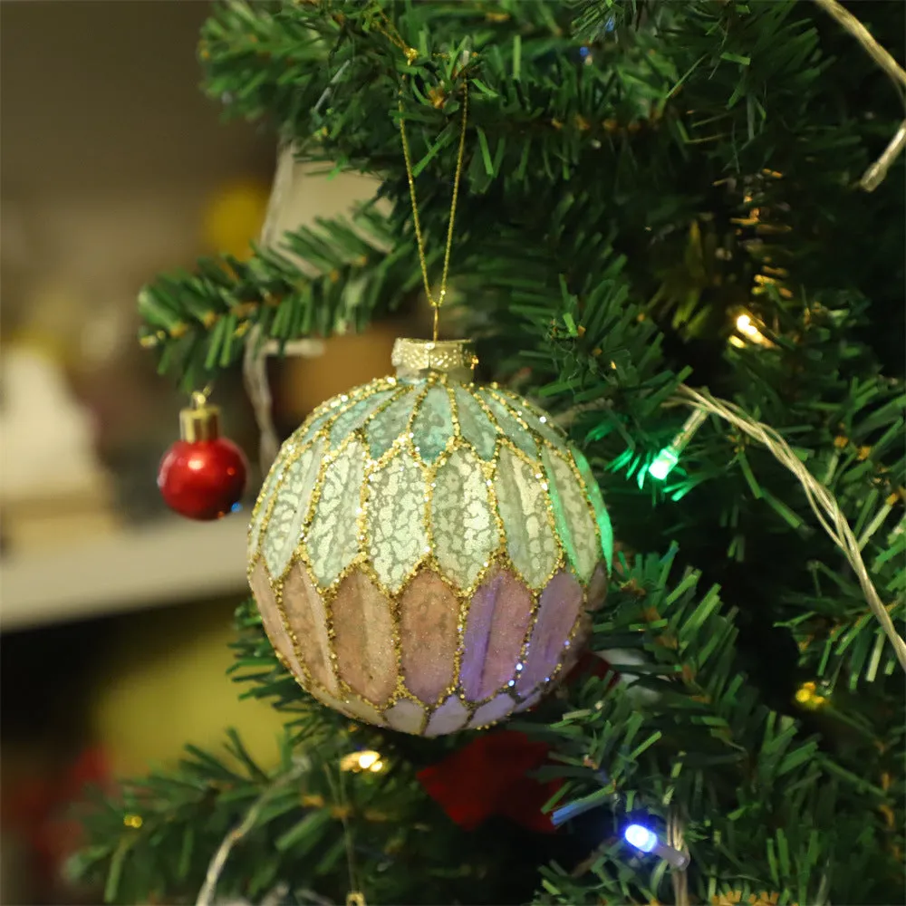 D10CM old silver painted glass Christmas ball pendant with grinding defect, three colour options