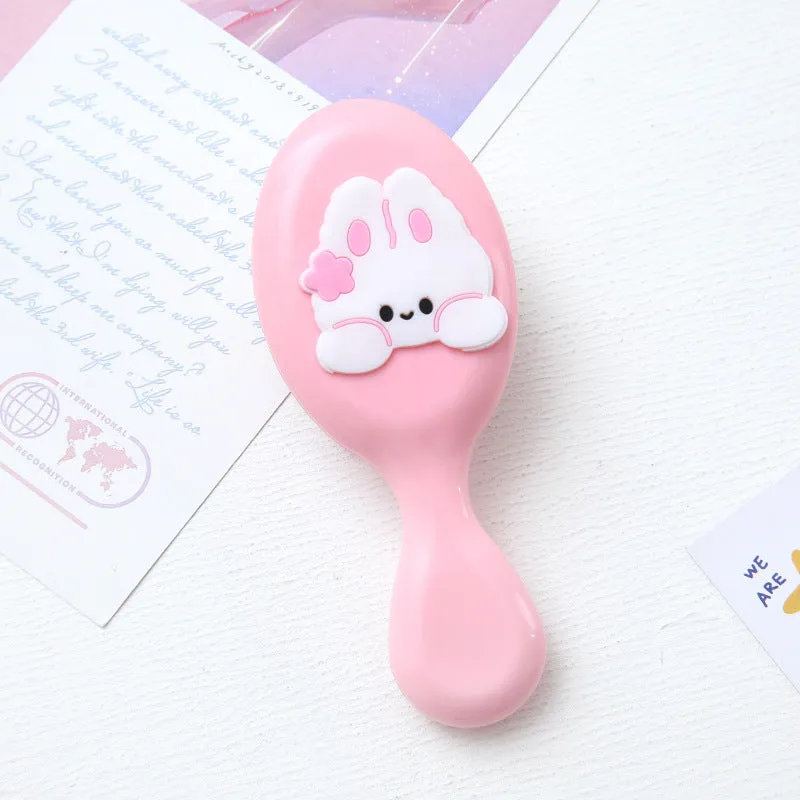 Cute portable resin massage comb for kids in strawberry design, 15-20 cm, soft bristles for detangling