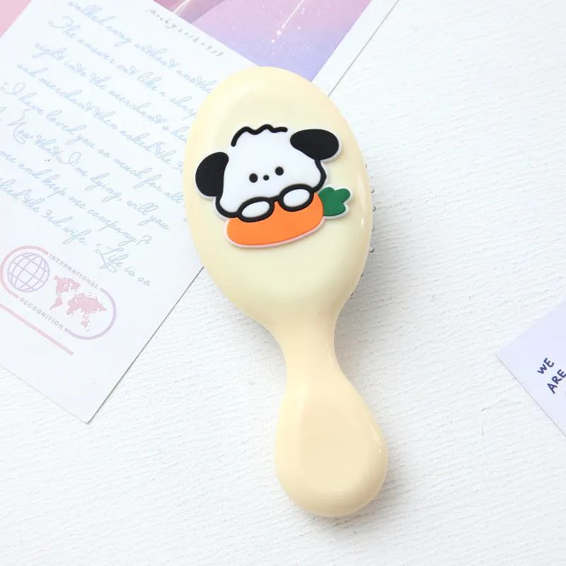 Cute portable resin massage comb for kids in strawberry design, 15-20 cm, soft bristles for detangling