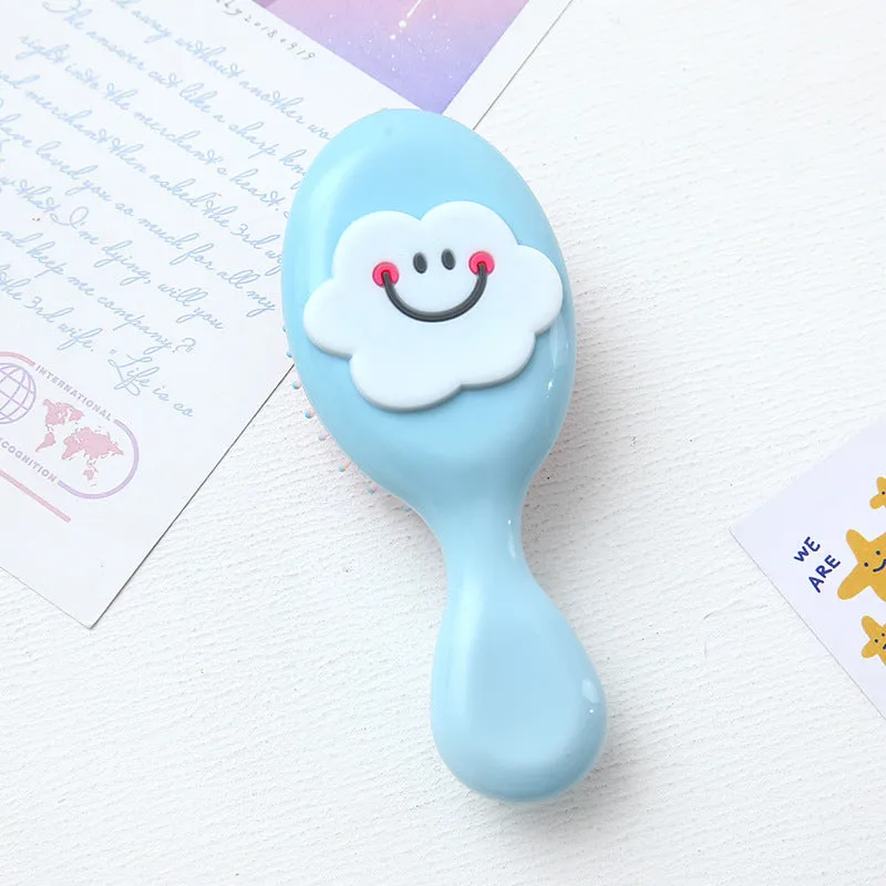Cute portable resin massage comb for kids in strawberry design, 15-20 cm, soft bristles for detangling
