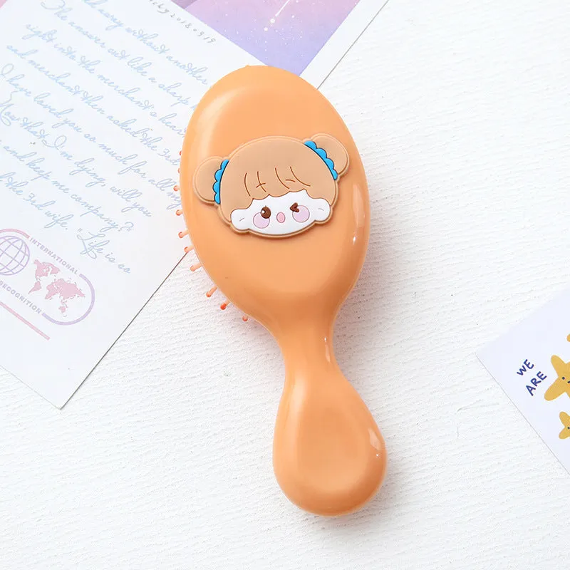 Cute portable resin massage comb for kids in strawberry design, 15-20 cm, soft bristles for detangling