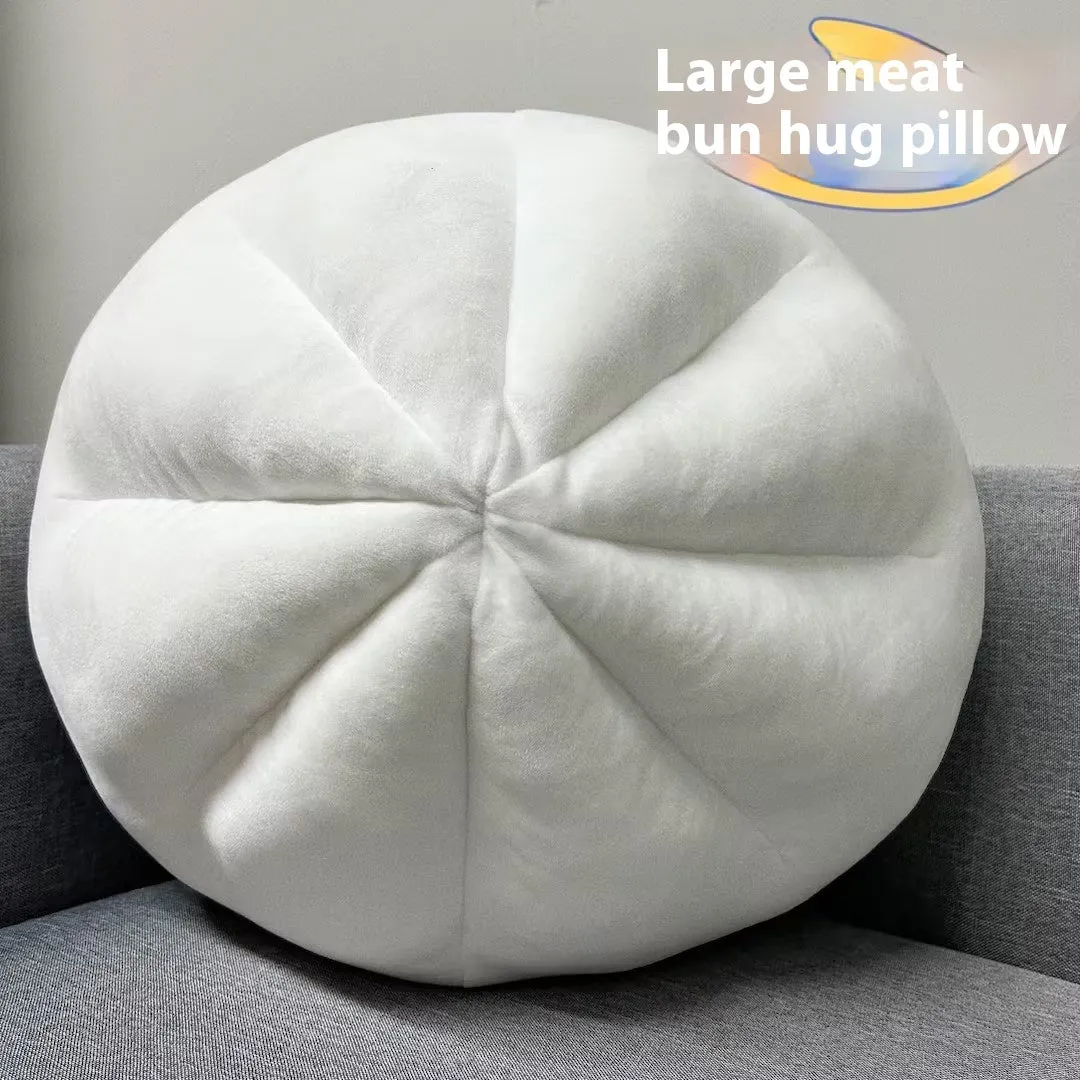 Stuffed bun pillow in steamed meat dumpling shape, 40cm plush fabric novelty cushion