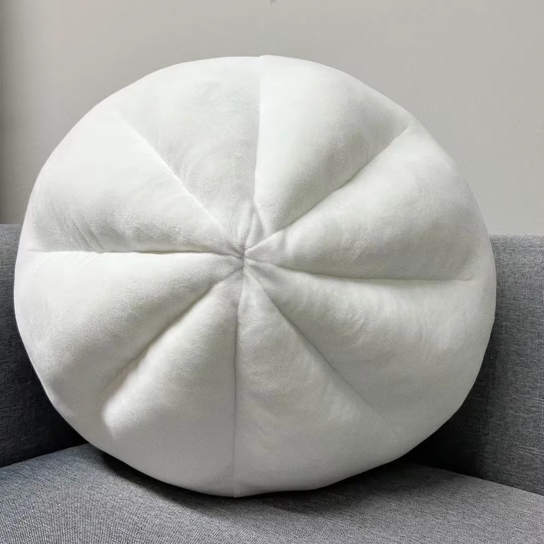 Stuffed bun pillow in steamed meat dumpling shape, 40cm plush fabric novelty cushion