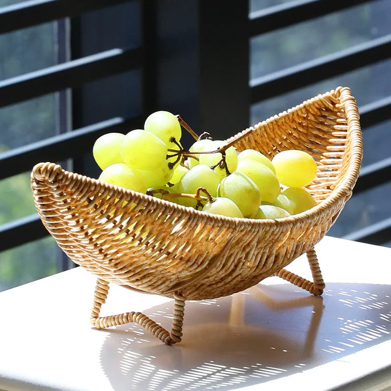 Plastic fruit plate decoration knitted basket dim sum rack in multicolour finish