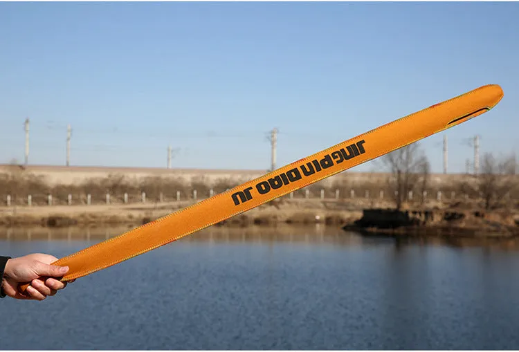 Telescopic fishing rod bag in cotton fabric measuring 95cm by 6.5cm for rods up to 150cm