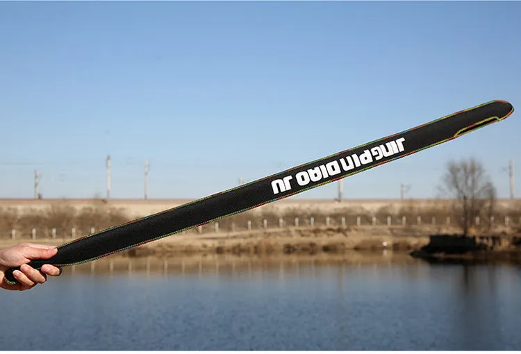 Telescopic fishing rod bag in cotton fabric measuring 95cm by 6.5cm for rods up to 150cm