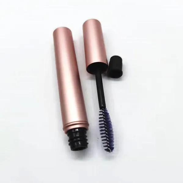 Aluminum tube 4ml cosmetic bottle with spray rose gold paint finish and black inner plug
