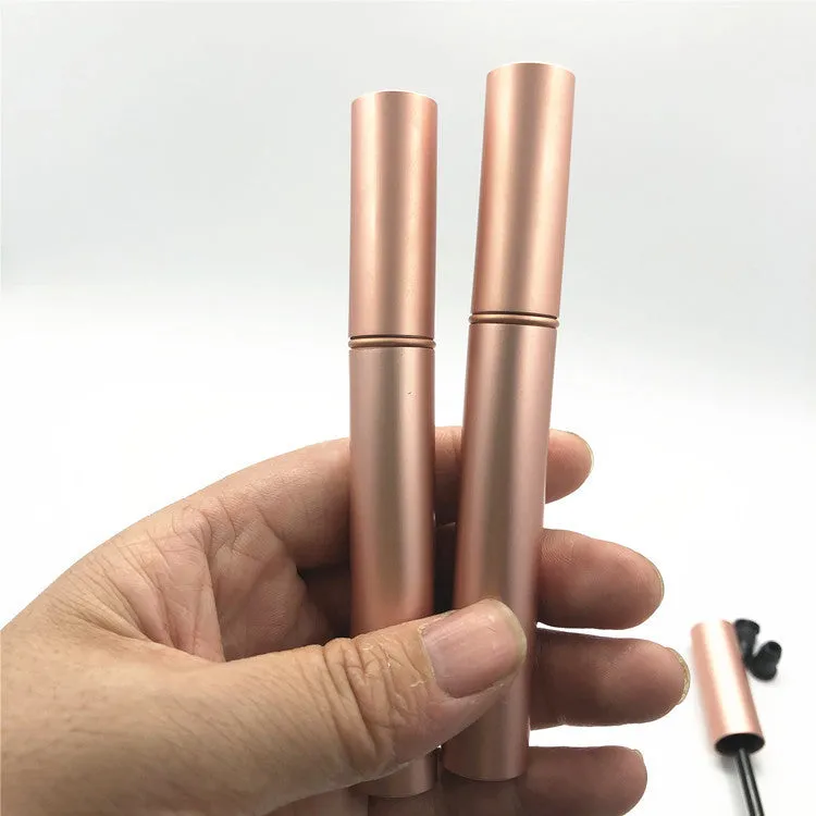 Aluminum tube 4ml cosmetic bottle with spray rose gold paint finish and black inner plug