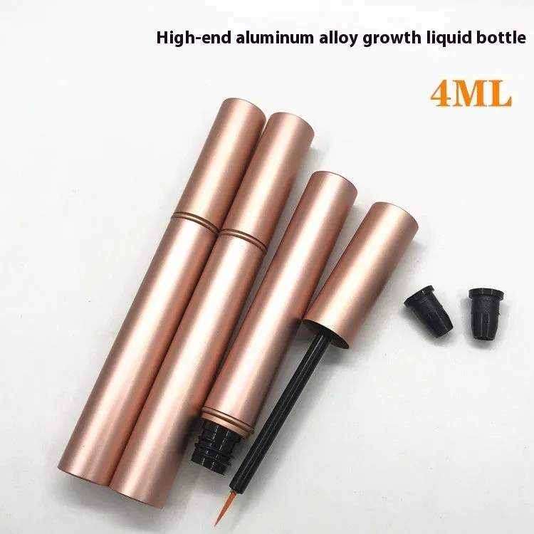 Aluminum tube 4ml cosmetic bottle with spray rose gold paint finish and black inner plug