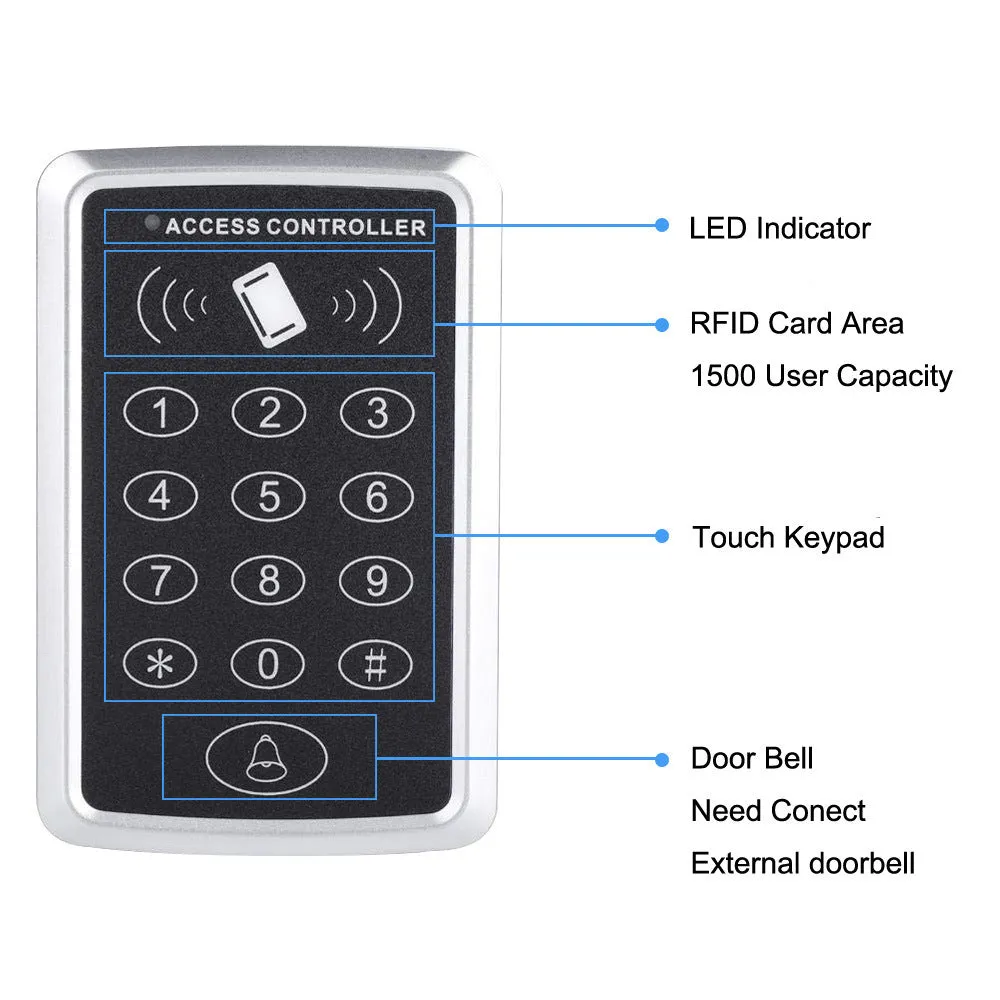 N-B03 ID card access control machine with 10 card buckles on a white background