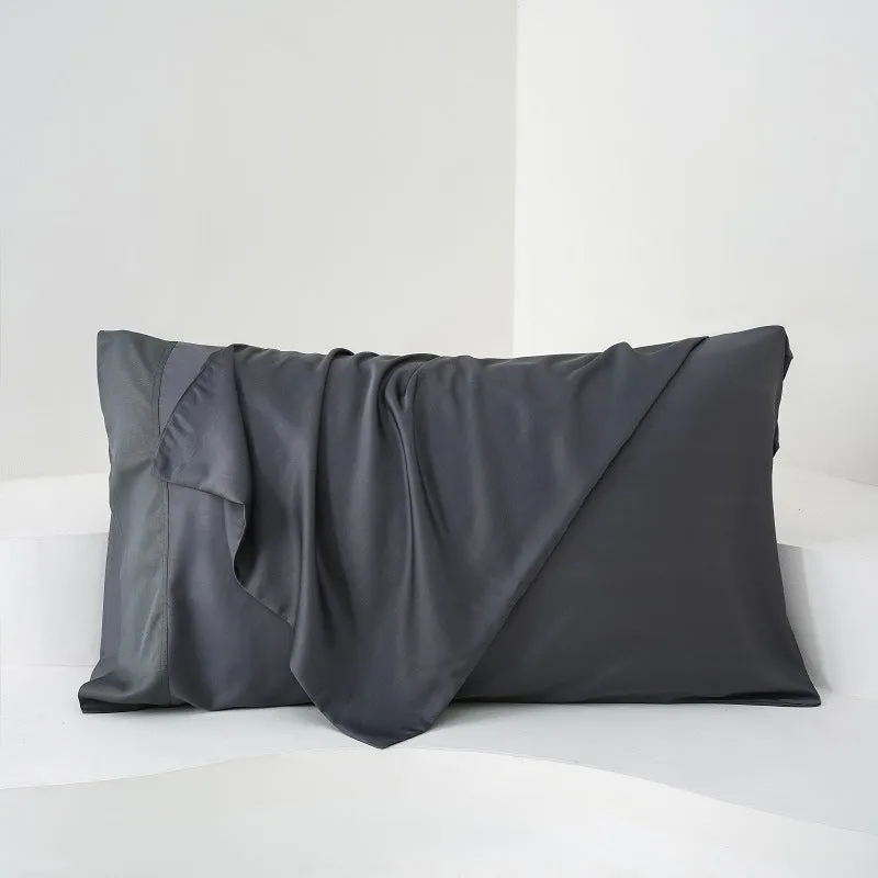 Pair of bamboo fiber satin pillowcases 50x77cm in modern simplicity style