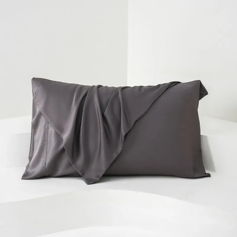 Pair of bamboo fiber satin pillowcases 50x77cm in modern simplicity style