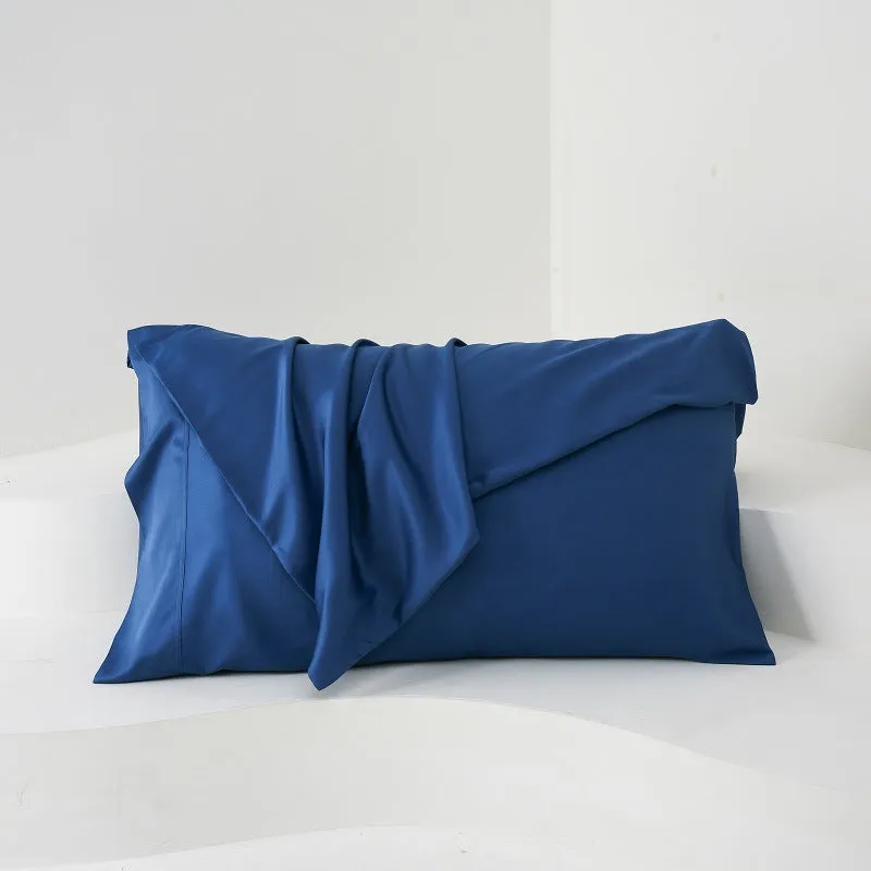 Pair of bamboo fiber satin pillowcases 50x77cm in modern simplicity style