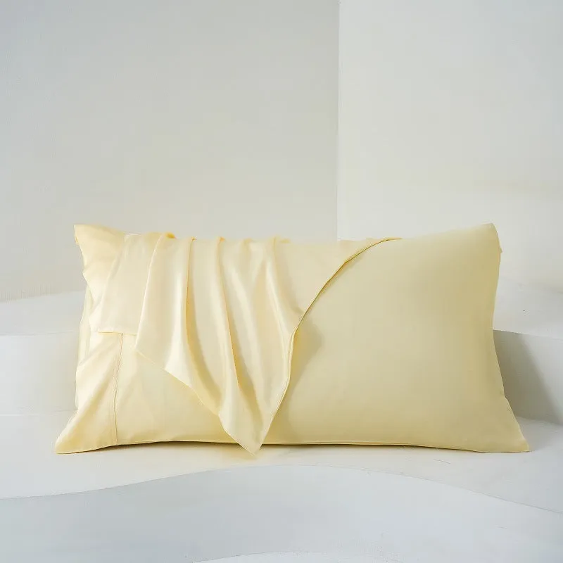 Pair of bamboo fiber satin pillowcases 50x77cm in modern simplicity style