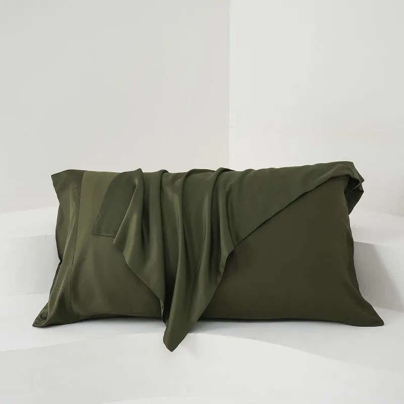 Pair of bamboo fiber satin pillowcases 50x77cm in modern simplicity style