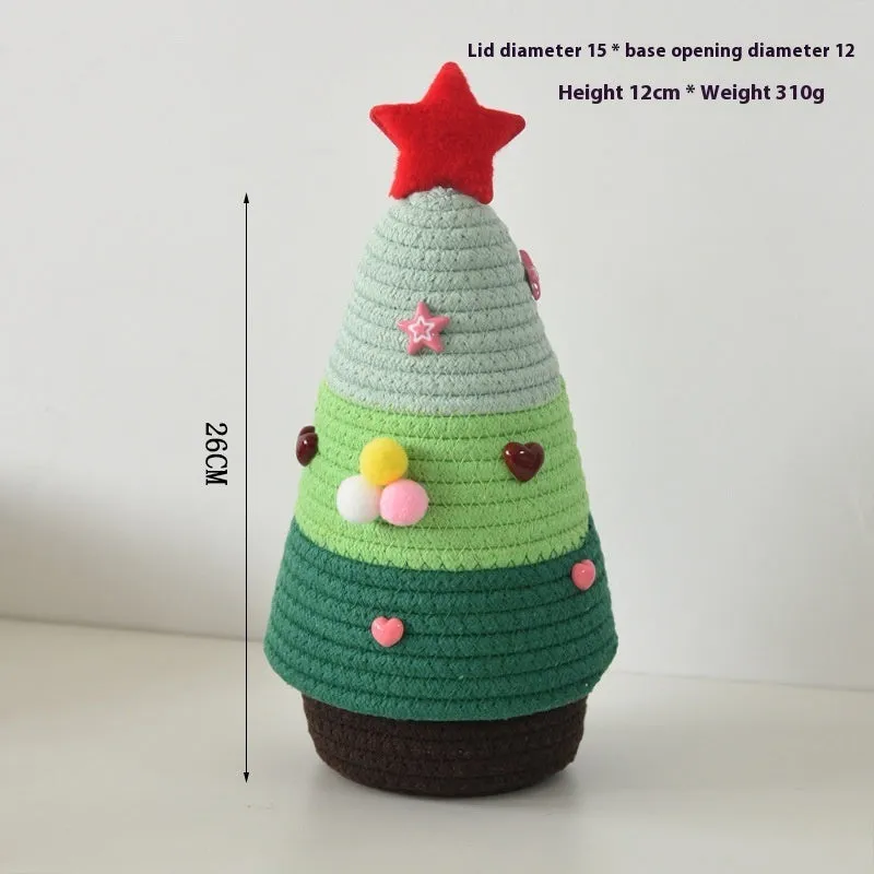 Cotton thread Christmas decoration storage basket with modern simplicity design, available in multiple colours including green and red variants