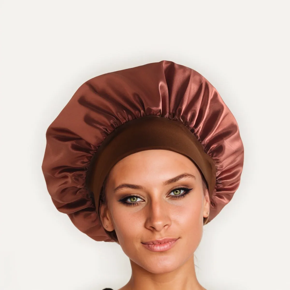 Wide-brimmed knitted tie dye polyester headscarf for women with high elastic fit, flat top, and sunshade function