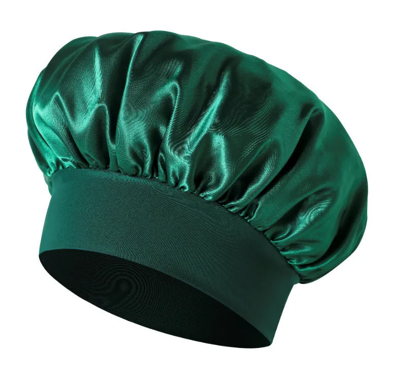 Wide-brimmed knitted tie dye polyester headscarf for women with high elastic fit, flat top, and sunshade function