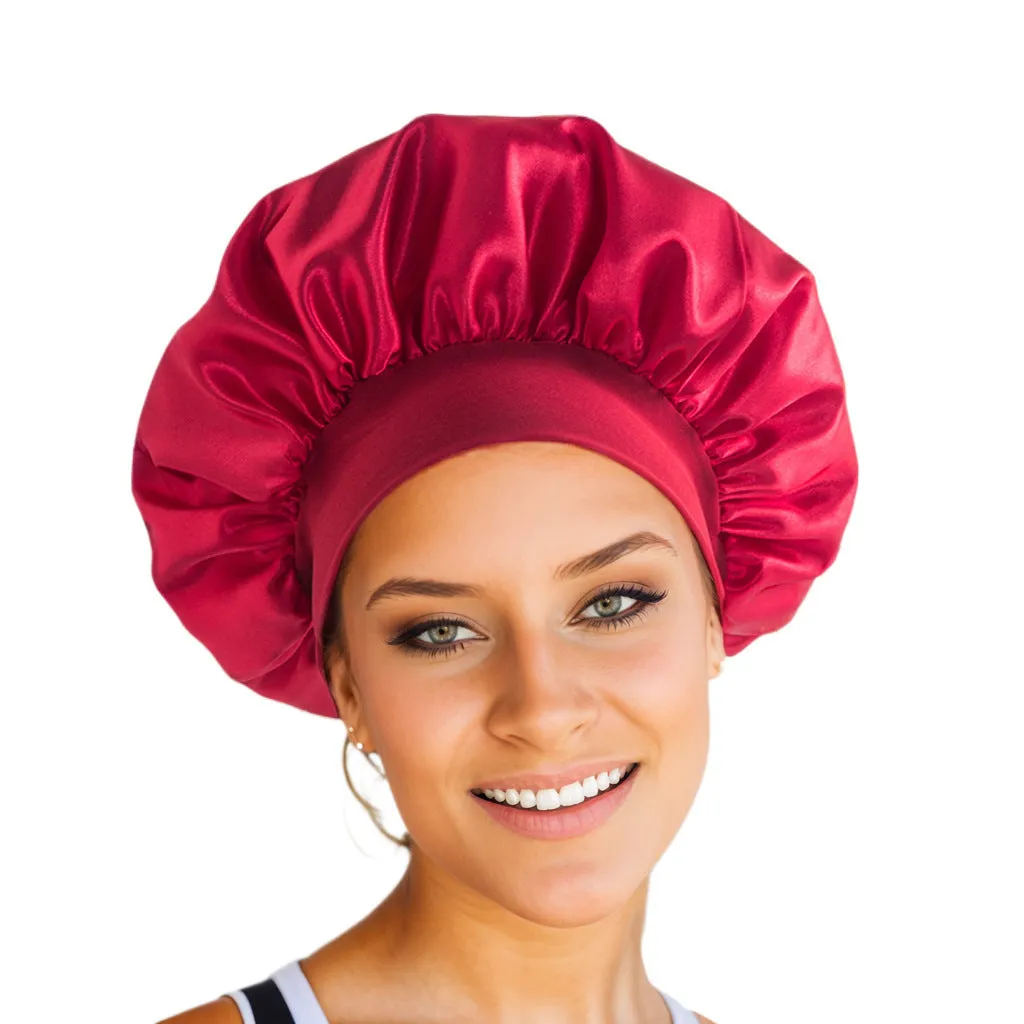 Wide-brimmed knitted tie dye polyester headscarf for women with high elastic fit, flat top, and sunshade function