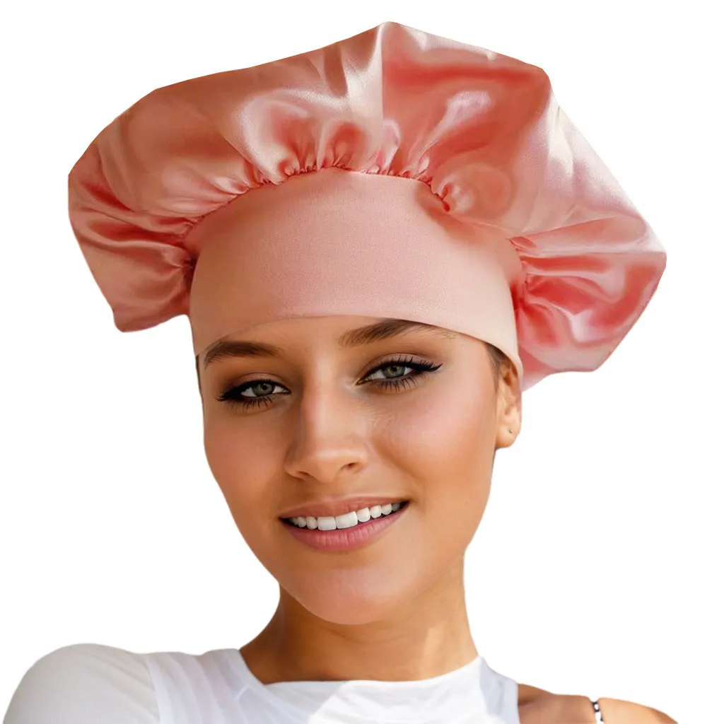 Wide-brimmed knitted tie dye polyester headscarf for women with high elastic fit, flat top, and sunshade function