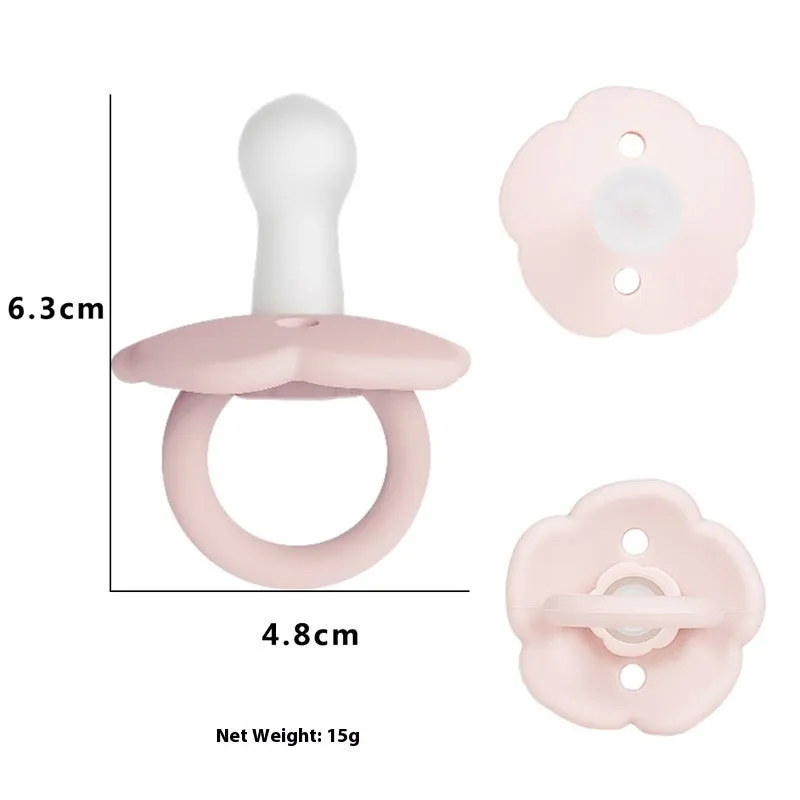 Baby pacifier in edible silicone with lace nipple in apricot colour for 0-6 months