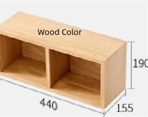 Solid white oak wall-mounted lattice shelf with multiple grids in wood colour, showing books and small decorations