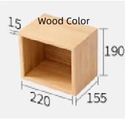 Solid white oak wall-mounted lattice shelf with multiple grids in wood colour, showing books and small decorations