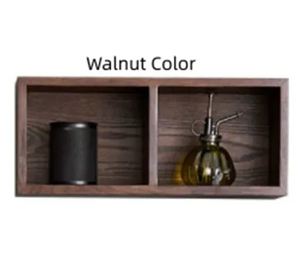 Solid white oak wall-mounted lattice shelf with multiple grids in wood colour, showing books and small decorations