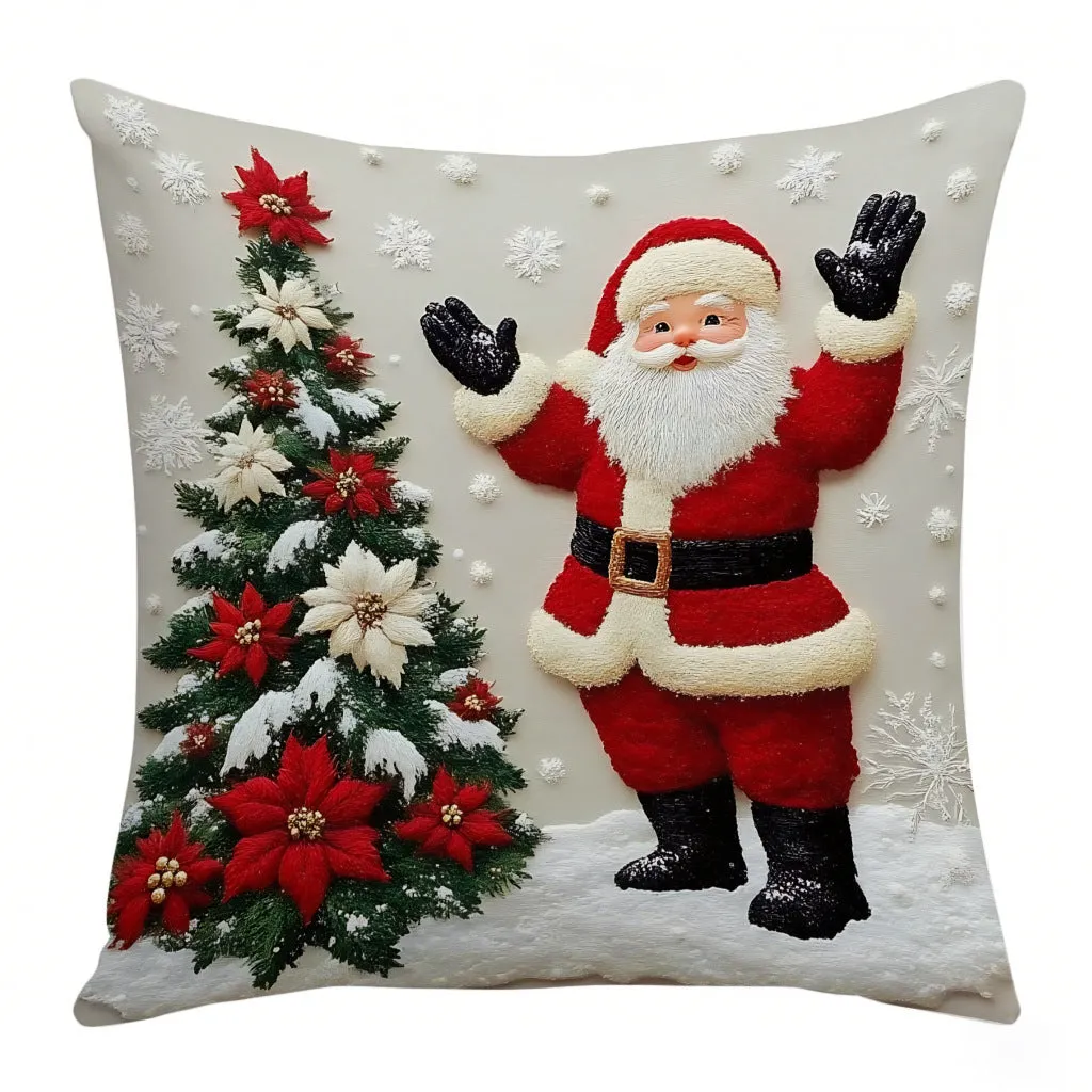 Christmas festival elk rabbit print linen pillow cover 45x45 cm for sofa decor
