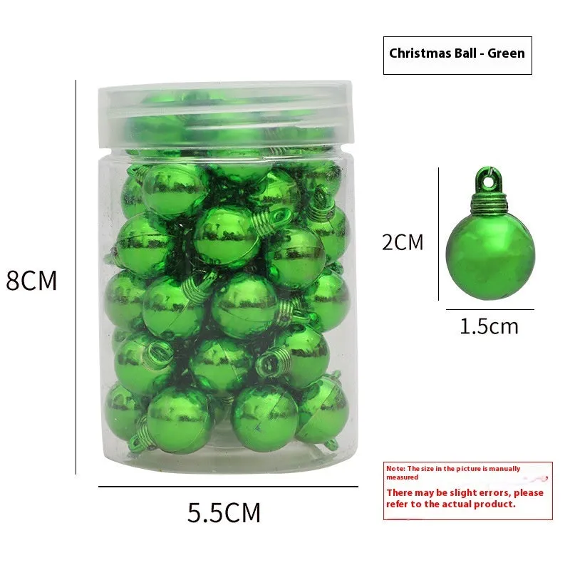 48 pack of plastic electroplated glossy mini Christmas tree hanging balls in six colours