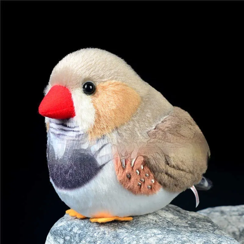 Cute pearl bird parrot plush toy, 12cm height, soft PP cotton fill, white pearl colour, sitting on a flat surface.