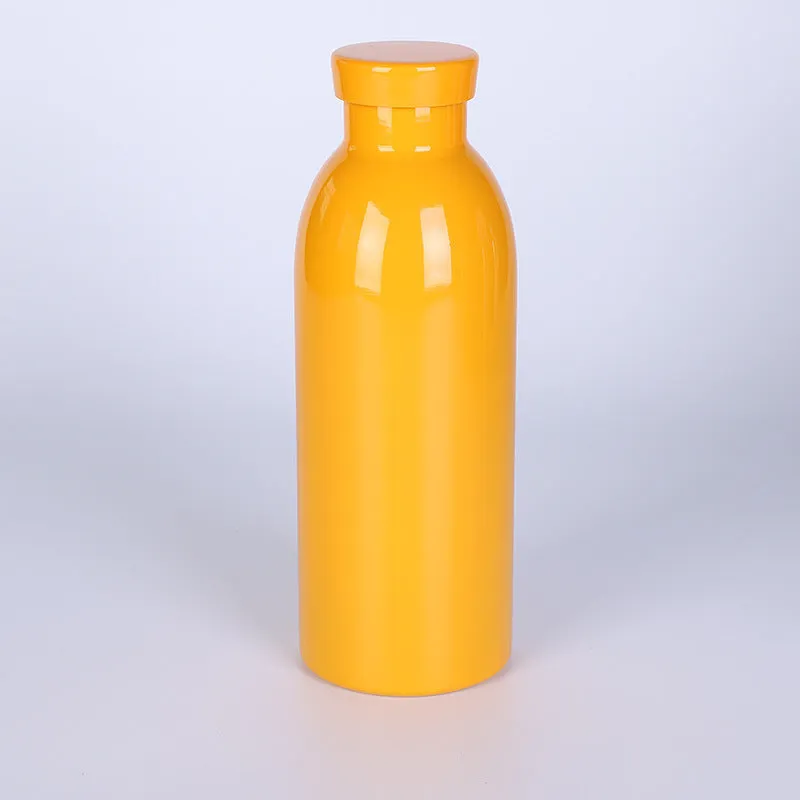 304 stainless steel double-layer vacuum insulated milk bottle 500ml small mouth tumbler in black finish portable outdoor