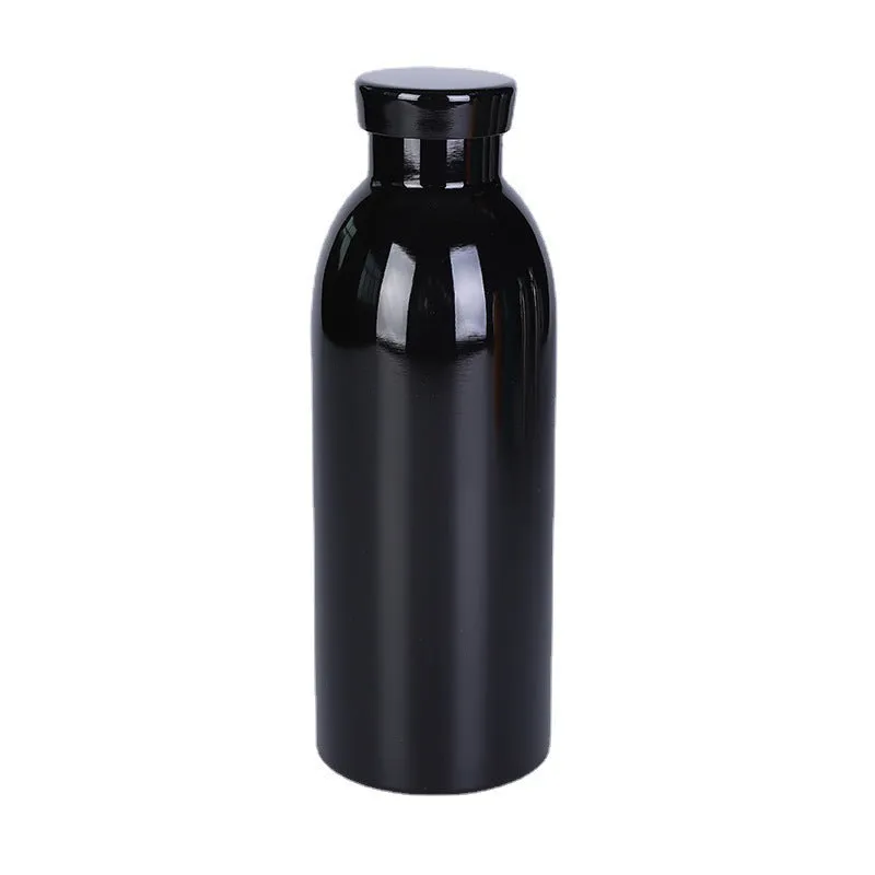 304 stainless steel double-layer vacuum insulated milk bottle 500ml small mouth tumbler in black finish portable outdoor