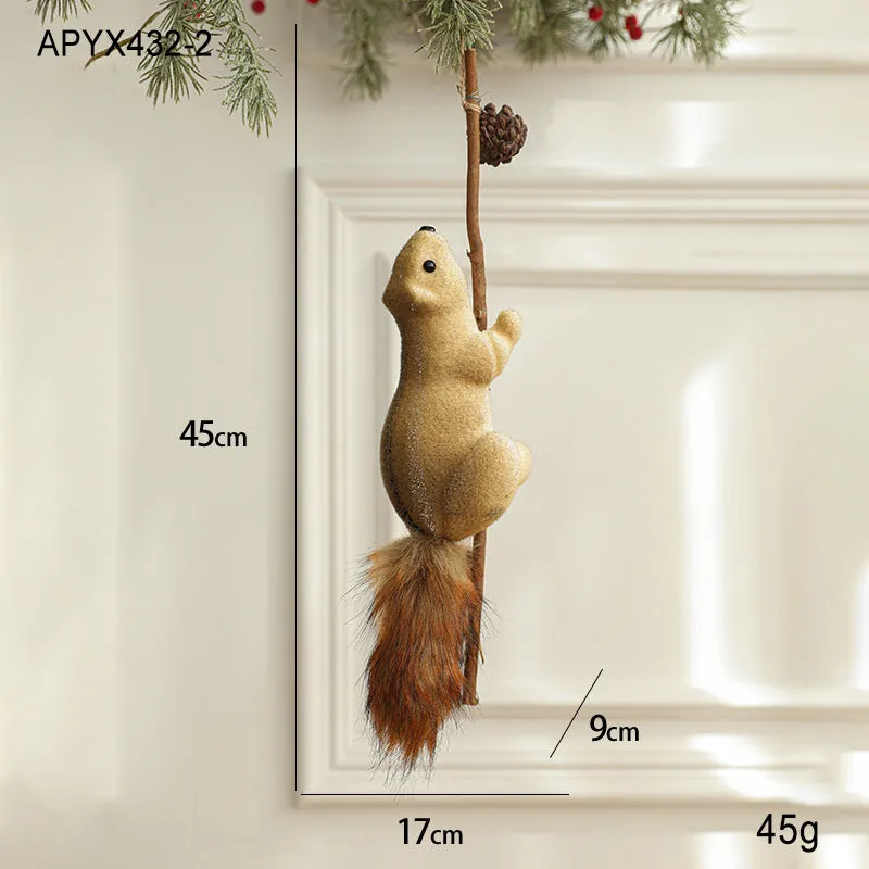 Lightweight foam squirrel pendant Christmas tree ornament in cartoon modern simple style