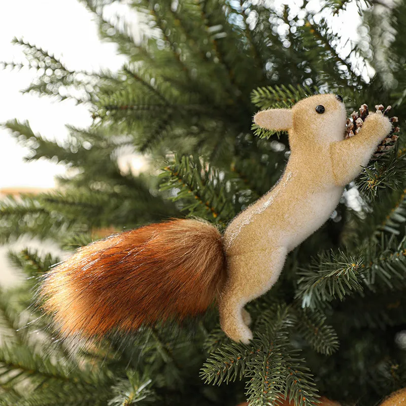 Lightweight foam squirrel pendant Christmas tree ornament in cartoon modern simple style