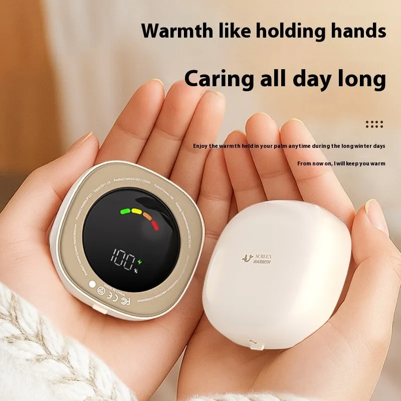 Mini portable magnetic hand warmer USB rechargeable double side heating in white, black, pink, yellow, and green JF331