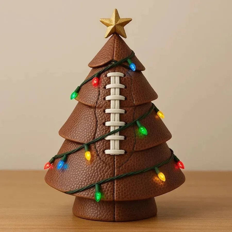 Resin football Christmas tree decoration 15cm rugby shaped ornament seven colour styles