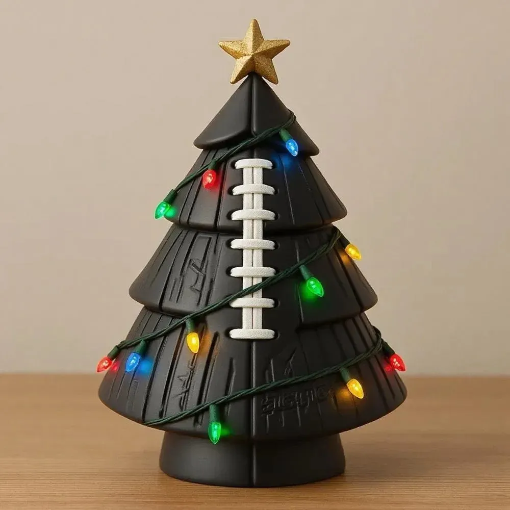 Resin football Christmas tree decoration 15cm rugby shaped ornament seven colour styles