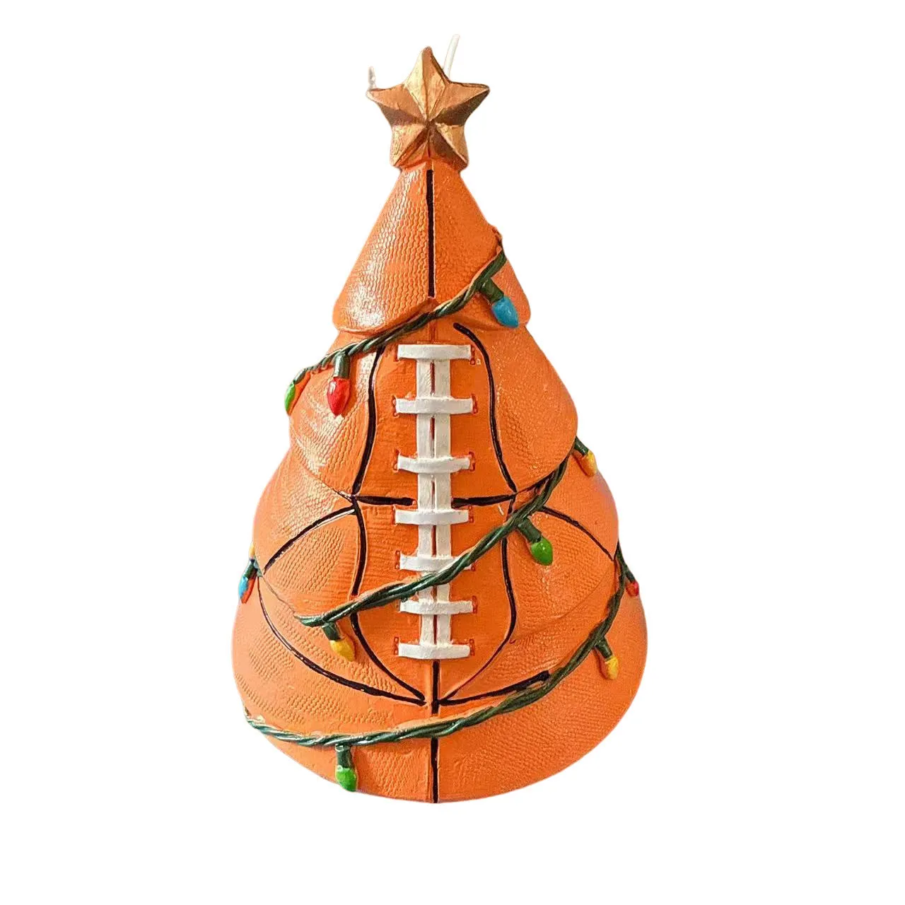 Resin football Christmas tree decoration 15cm rugby shaped ornament seven colour styles