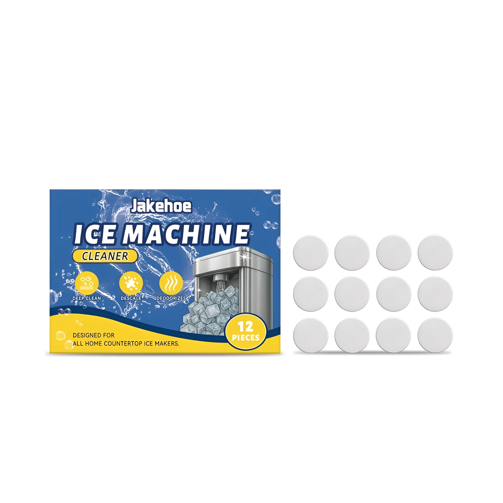 Pack of 12 ice machine cleaning sheets with sulfamic and citric acid for descaling