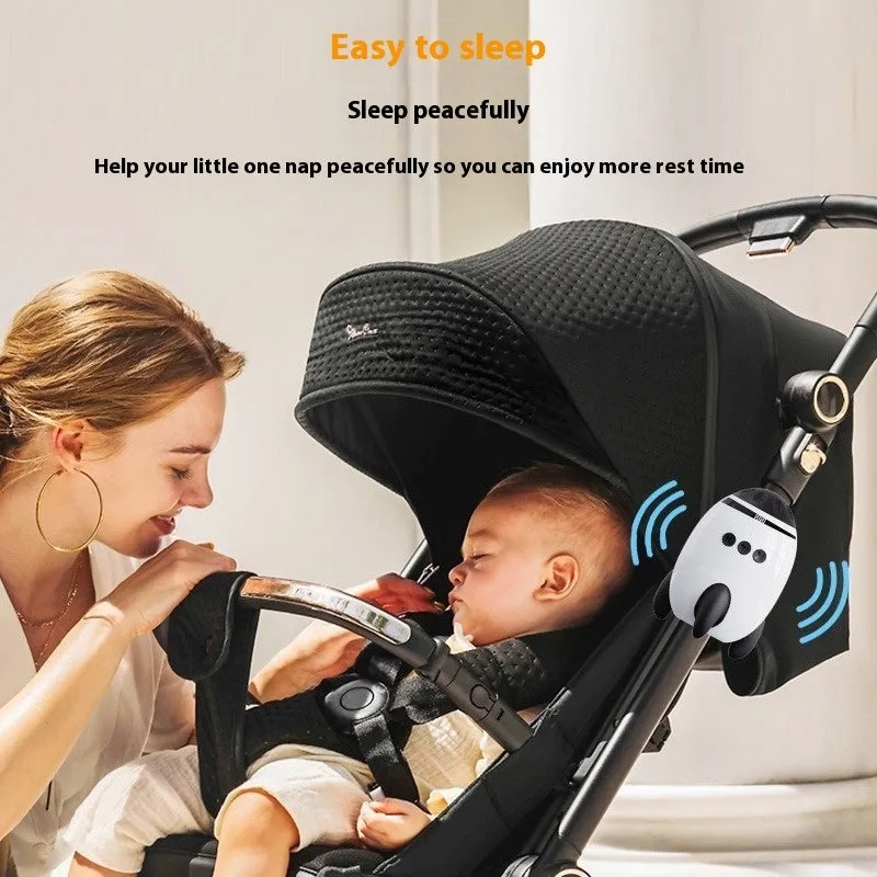 White ABS plastic baby sleep comforter with automatic shaking and Bluetooth connectivity for infants 0-3 years