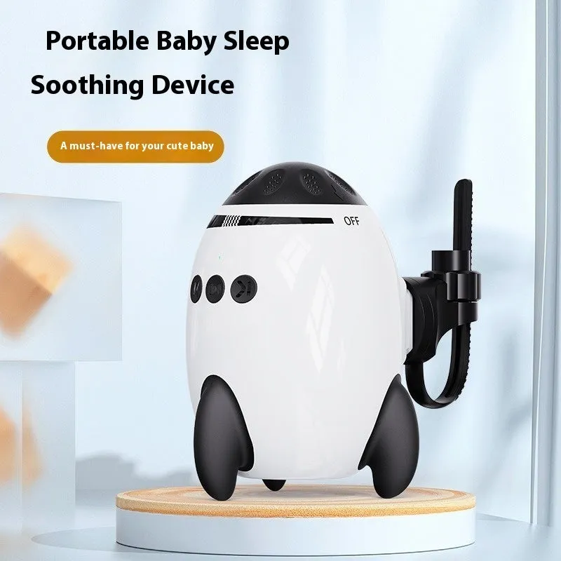 White ABS plastic baby sleep comforter with automatic shaking and Bluetooth connectivity for infants 0-3 years