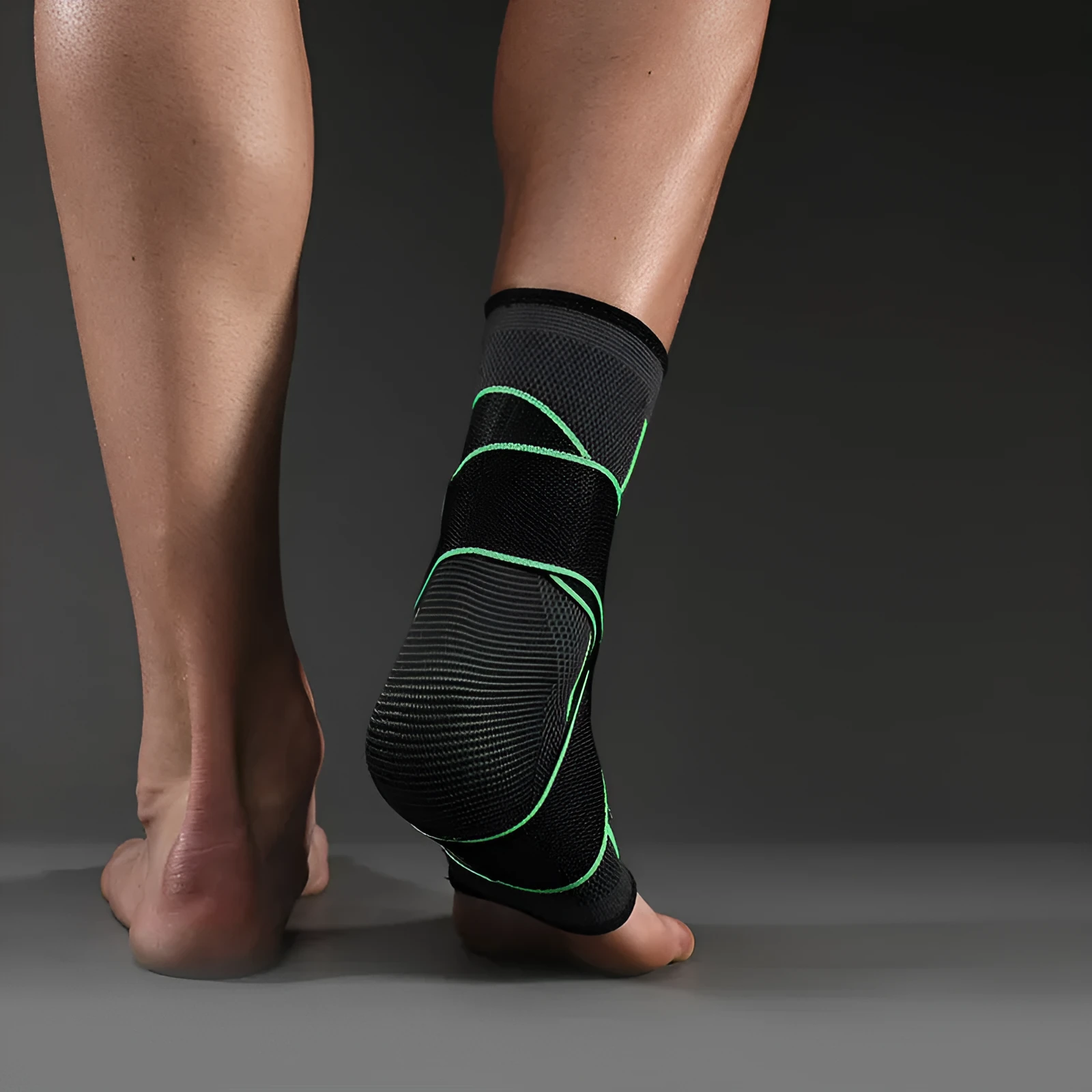 Ankle support sports pressure brace in black for basketball and running, single pack size M
