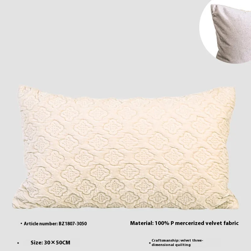 Antique brown gold quilted cushion pillow with three-dimensional quilting pattern