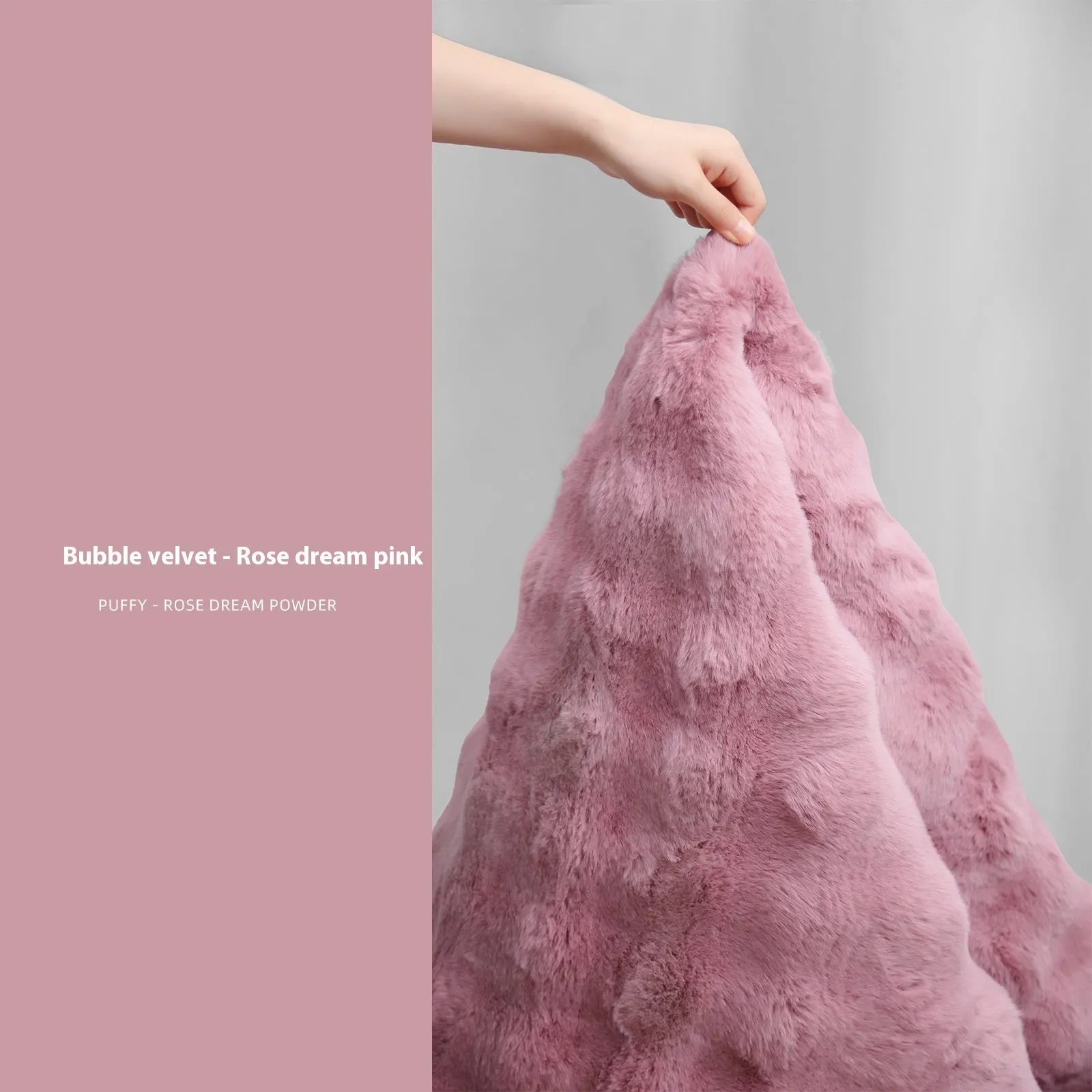 Solid colour imitation rabbit plush carpet in French cream style for living room, machine washable, 160x230cm