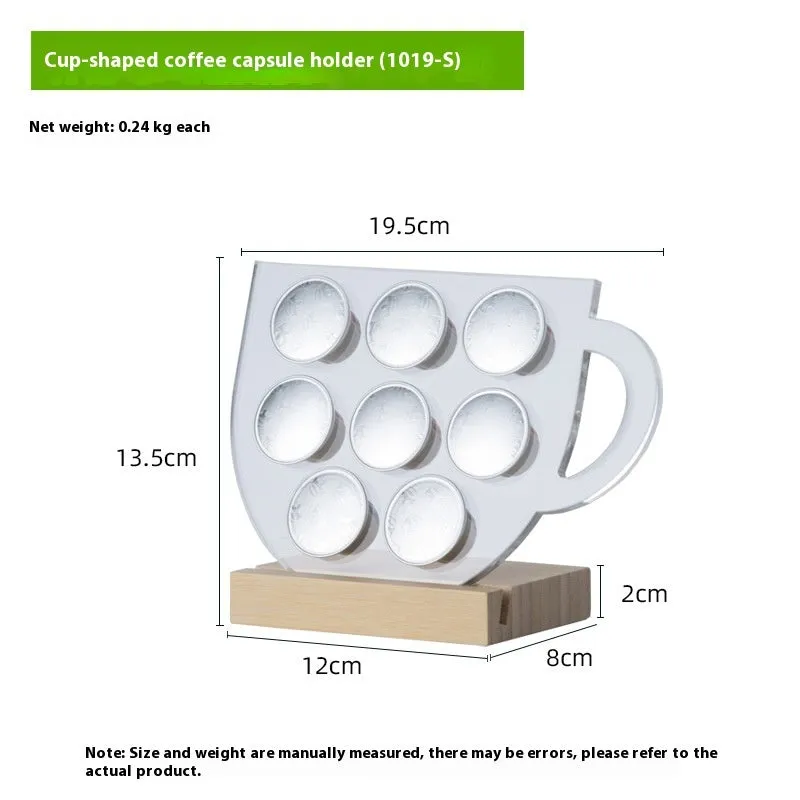 Acrylic rotatable coffee capsule storage rack in solid colour with pad glaze surface
