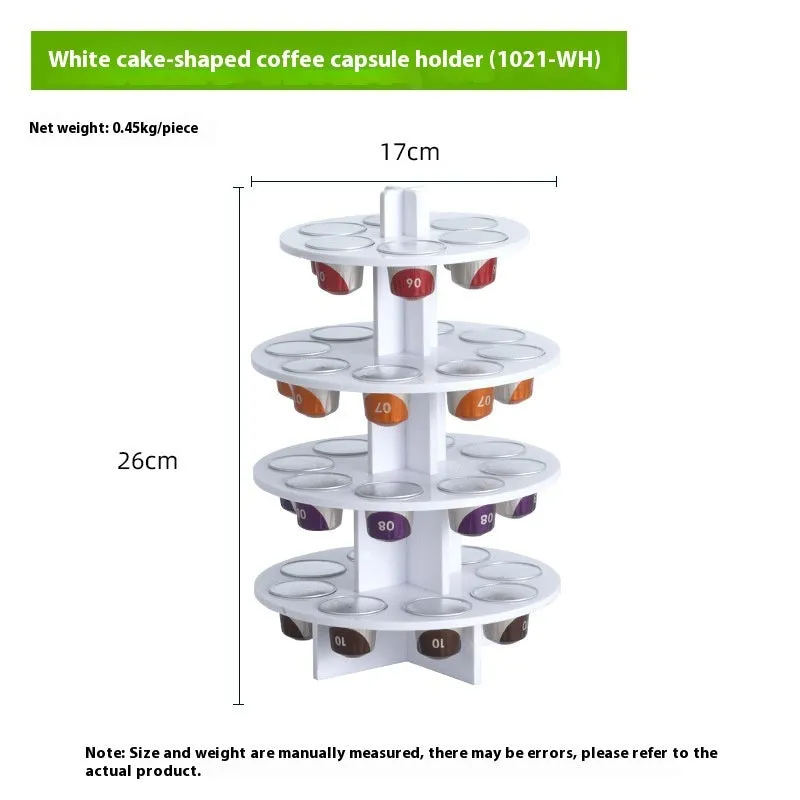 Acrylic rotatable coffee capsule storage rack in solid colour with pad glaze surface