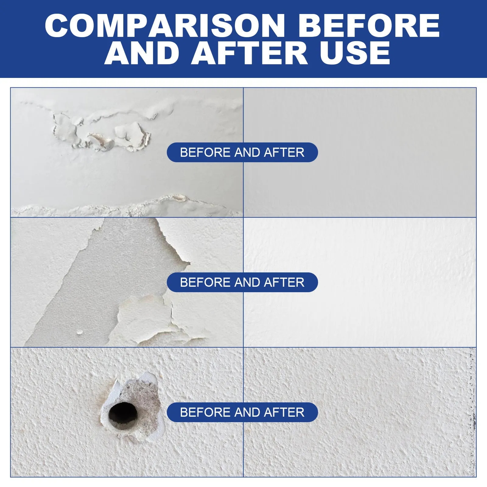 White wall crack repair paste 100g tube with pointed plastic scraper for latex paint wall repair