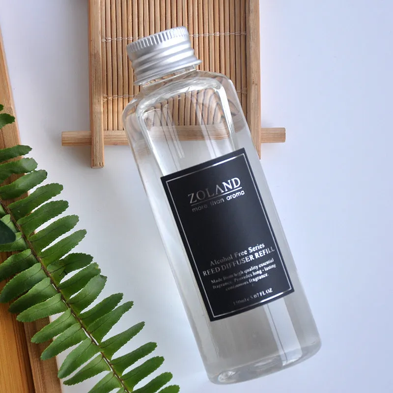 Indoor fragrance air freshening agent aromatherapy oil replenisher refill bottle with multiple scent options including Australian Sandalwood and Black Forest
